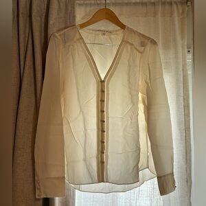 Veronica Beard Marcella Silk White/Cream Blouse